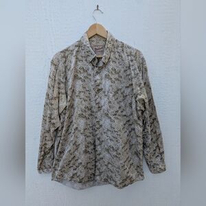 Vintage Woolrich Bear Deer Hunting Cotton Button Down Shirt Men's Size Large